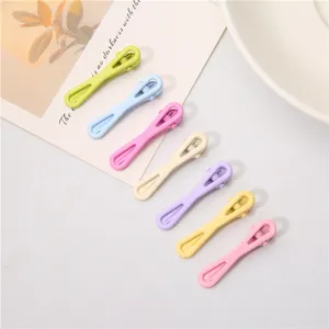 Mini pinzas para el cabello de pico de pato, clips ovalados sin costuras de 4 cm.