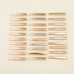 Solid Metal Duckbill Hair Clips Mini Gold Flat Alligator Hairpins Electroplated Geometric Geometric Bases For DIY Hair Accessories Crafting