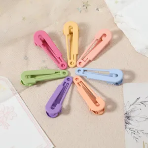 Detail view of assorted colorful matte metal duckbill hair clips for daily styling and accessories.