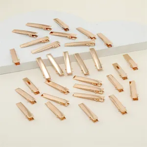 Gold metal hair clips duckbill clips square clips DIY miniature hair accessories wholesale.