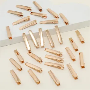 Gold metal hair clips duckbill clip accessories for DIY hair styling and crafting main view.