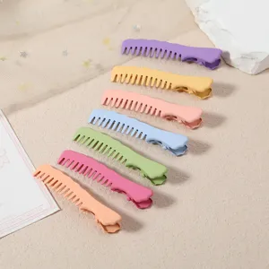 Colorful metal comb duckbill hair clips pastel hair accessories for women girls cute styling