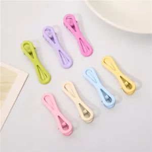 Candy color metal hair clips set, cute radish shape snap clips for daily styling 5cm