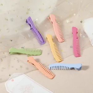 Colorful metal duckbill hair clips set, soft-touch paint macaron color bangs clips for DIY accessories