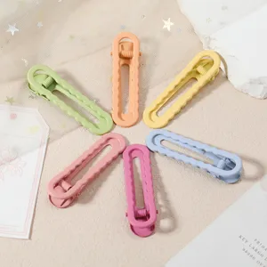Pastel metal duckbill hair clips matte paint children hair accessories DIY cute hairpins