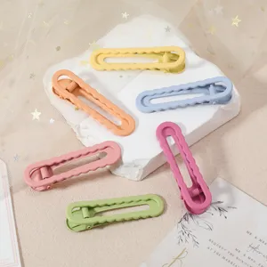 Colorful matte macaron metal duckbill hair clips, cute bangs clips for daily styling.