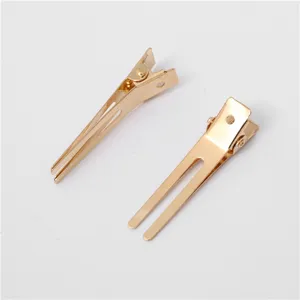 Gouden dubbele tanden haarspelden 4.5cm metalen eendebek styling clips haaraccessoires