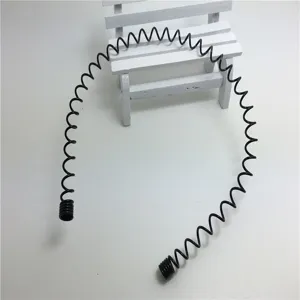 Schwarzer Metall Feder Haarreif, flexible Wellen Haarbands fuer Damen und Herren Alltag Styling.