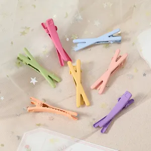 Colorful macaron metal duckbill hair clips, cute children bangs clips, DIY hair accessories.