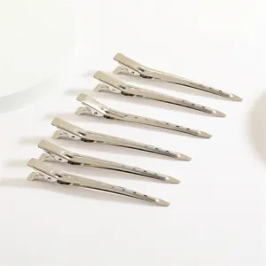 Mollette per capelli professionali in metallo argentato fermagli becco d'oca per acconciature salone.