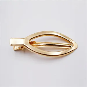 Gouden druppelvormige holle eendebek haarklem minimalistisch pony accessoire voor DIY styling