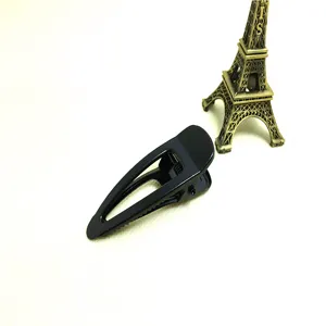 Black metal hollow heart hair clip duckbill hairpin fashion DIY hair styling accessories