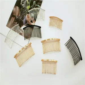 Metal hair side combs set gold silver black hair pins DIY hair styling accessories 8-20 teeth