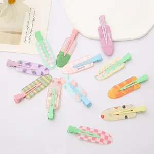 Colorful acrylic popsicle hair clips detail showing cute fruit patterns and sweet style.