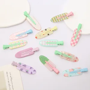 6cm cute acrylic hair clips for women, colorful cartoon duckbill clips for daily styling detail view