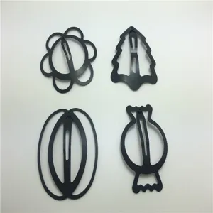 Set di mollette per capelli in metallo nero, forcine BB carine per donne e bambini stile quotidiano.