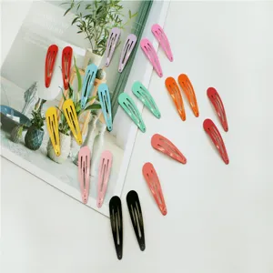 Colorful metal drop hair clips candy color snap BB hairpins for kids daily cute hair styling