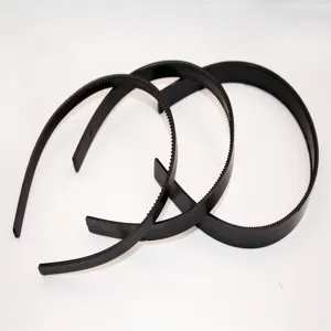 Black plastic headband with teeth daily hair accessories simple design and solid color
