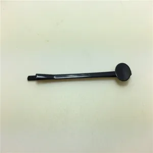 Forcina per capelli nera in metallo con disco rotondo piatto 6cm accessorio fai da te bambini.