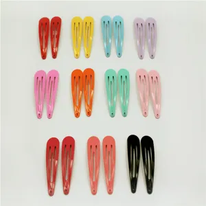 Colorful candy snap hair clips for kids, cute metal BB hairpins, assorted vibrant colors set.