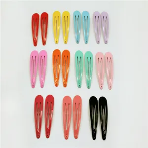 Colorful metal drop hair clips for kids, candy color cute BB clips, 5cm hair accessories.