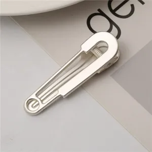 Silver metal hairpin minimalist duckbill clip stylish sweet cool bangs hair accessories