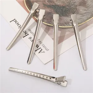 Pinze per capelli professionali in metallo da 12cm, fermagli becco d'anatra antiscivolo.