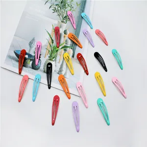 Colorful snap hair clips for kids, candy color metal BB hairpins, cute hair accessories.