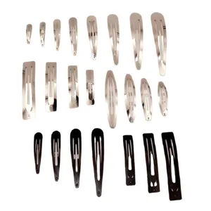 Mollette per capelli in metallo e fermagli rettangolari di varie dimensioni per accessori fai da te.