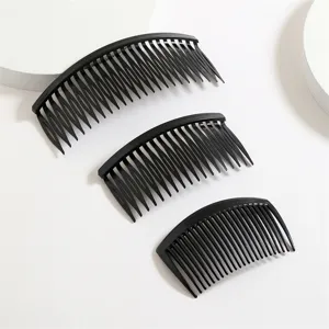 Peigne à Cheveux en Plastique Noir Minimaliste pour Femmes Outil de Coiffure Quotidien Peigne Incurvé Accessoires de Coiffure DIY