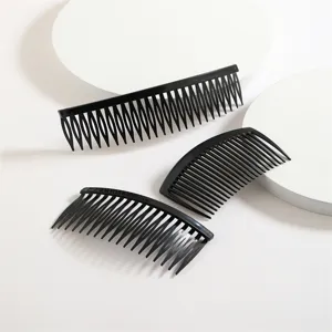 Ensemble de peignes à cheveux noirs en plastique, peignes insérés polyvalents pour frange de femmes.