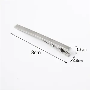 Molla per capelli becco d'anatra in metallo argento 8cm lungo accessorio per capelli.