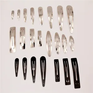 Assorted metal snap hair clips black silver DIY hair accessories for children styling tools