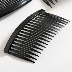 Peigne à cheveux latéral en plastique noir, accessoire de coiffure polyvalent pour franges.