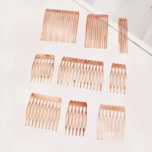Ensemble de peignes à cheveux dorés rose, accessoires de coiffure DIY pour femmes.