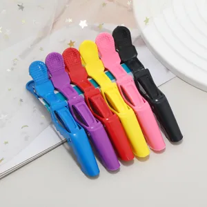 Multicolor plastic hair sectioning clips 11.5cm professional salon duckbill styling tools set