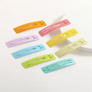 Colorful matte metal snap hair clips set for women and kids cute styling accessories 7cm