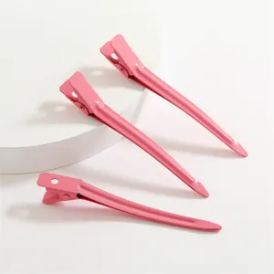 9cm Rose Aluminium Pinces Bec de Canard Coiffure Outils de Salon Professionnels pour Femme