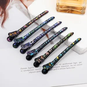 Colorful 9.5cm duckbill hair clips set, professional styling and sectioning clips for women salon.