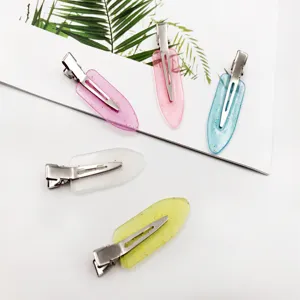 Candy color glitter duckbill hair clips, seamless makeup bangs clips, pastel hair accessories.