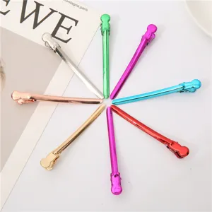9.5cm colorful metal hair duckbill clips, sectioning hair clips for styling, 1pcs