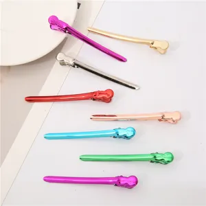 9.5cm colorful metal duckbill hair clips for professional styling, sectioning and salon use.