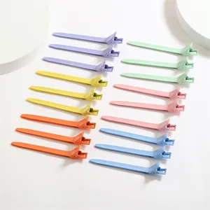 Pinces bec de canard en aluminium pour coiffure, pinces de salon colorees, 9cm.