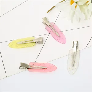 Glitter Candy Color No Crease Hair Clips Metal Alligator Clips For Women Makeup Hair Extension Styling Resin Hairpins Gift