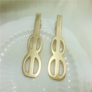 7cm Gold Electroplated Duckbill Hair Clip Guitar Shape DIY Fashion Jewelry Accessory