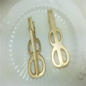 Gold guitar shaped hair clips 7cm metal duckbill clip DIY handmade jewelry accessories