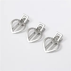 Mollette per capelli in metallo argentato a forma di cuore da 5 cm accessori fai da te