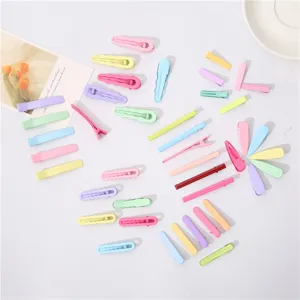 Candy Color Metal Painted Hair Clips Sweet Alligator Hairpins Side Bangs Barrettes For Kids Girls Daily Hair Accessories