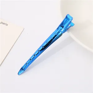 Metal hair sectioning clip 9.5cm professional duckbill hairdressing tool in blue color.