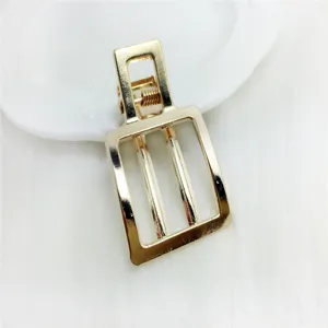 Gold metal geometric hollow hair clip stylish hair claw accessory for women daily styling hair pin